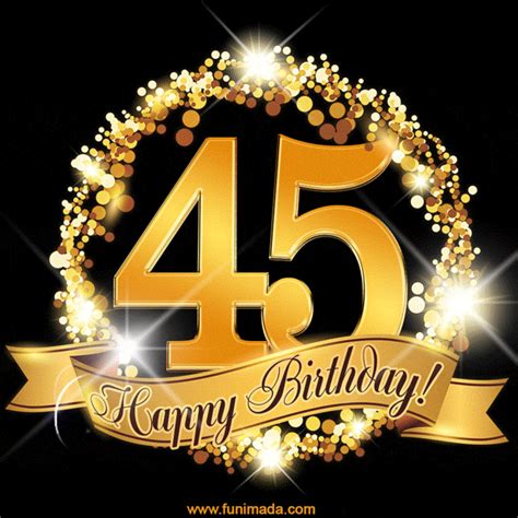 <b>Happy</b> <b>45th</b> <b>birthday</b> with green balloons greeting card background. . Funny happy 45th birthday gif